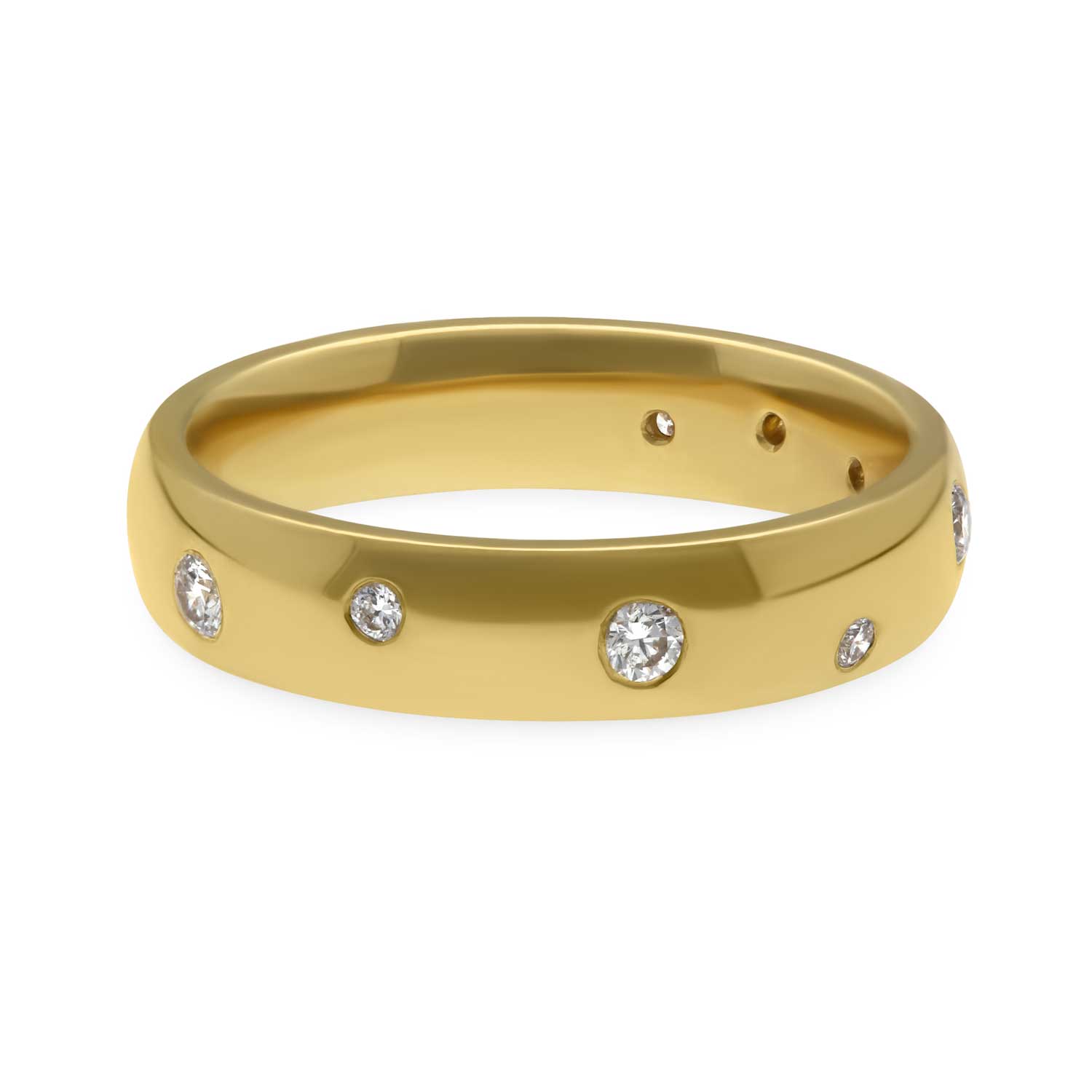 EC.One recycled Gold Diamond Scatter Eternity Ring 4mm made by hand in our B Corp London workshop