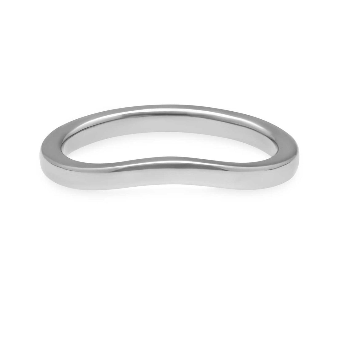 E.C.One Curved recycled Platinum Wedding Ring made in  our B Corp London workshop