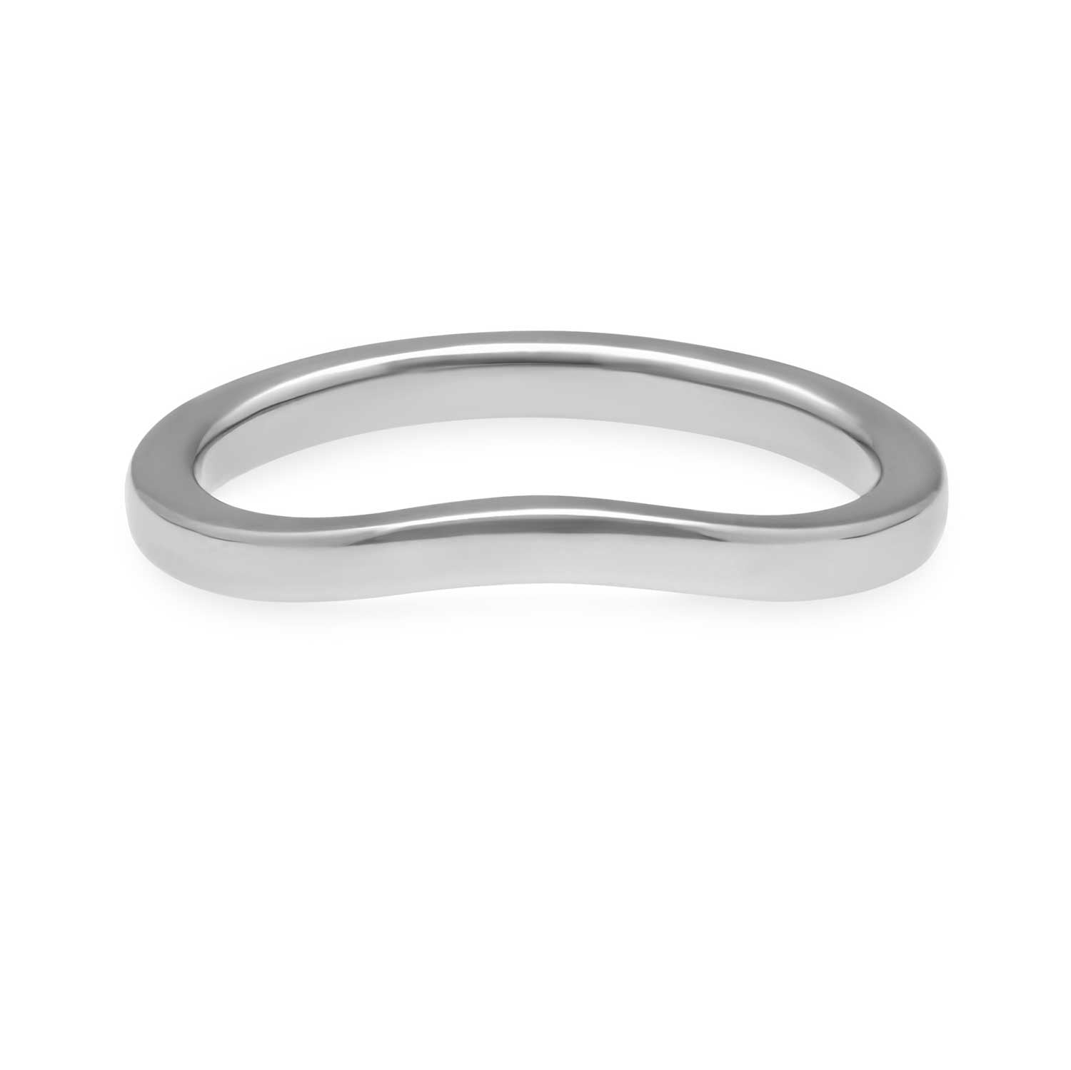 E.C.One Curved recycled Platinum Wedding Ring made in  our B Corp London workshop