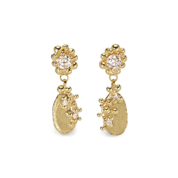 ADORN Cluster Diamond Drop Earrings Yellow Gold