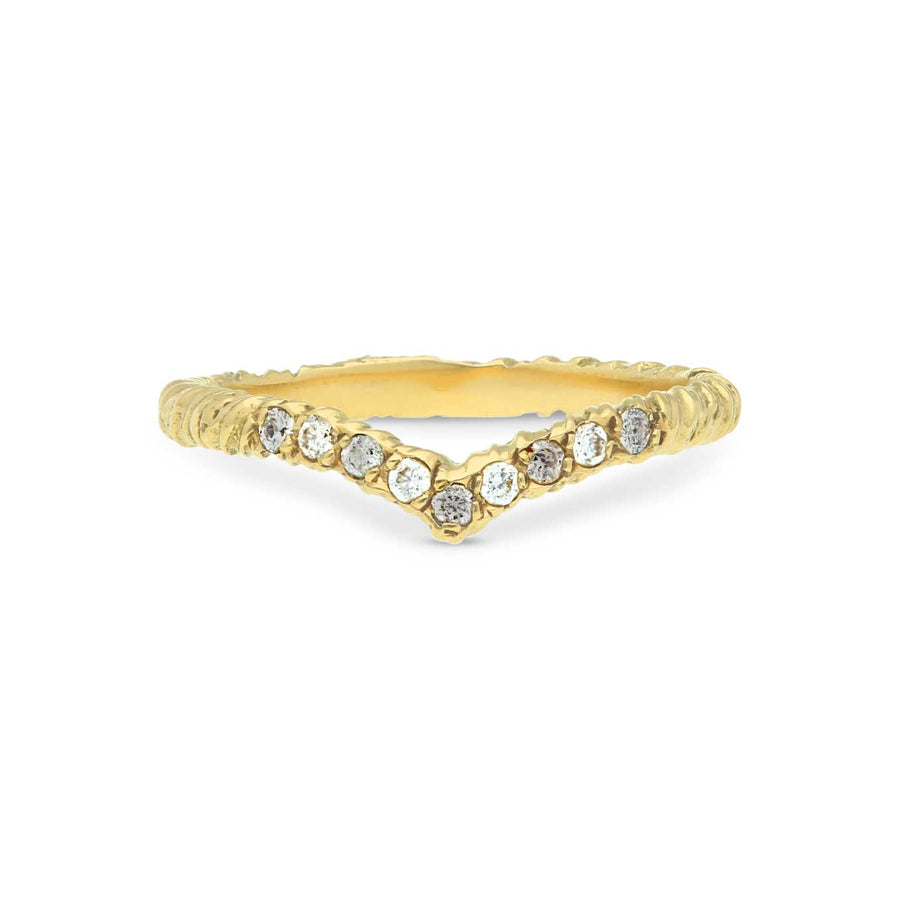 Natalie Perry Entwined Wishbone Wedding Ring with Natural Coloured Diamonds at ethical jewellers EC One London