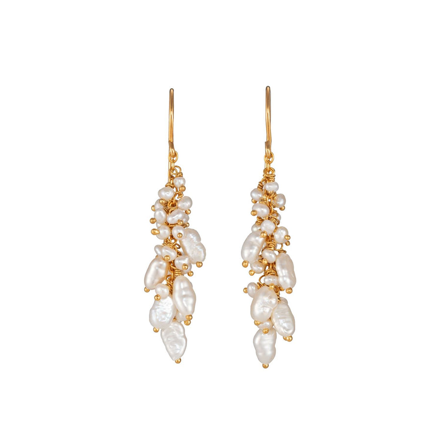 Blossom Earrings with White Pearls
