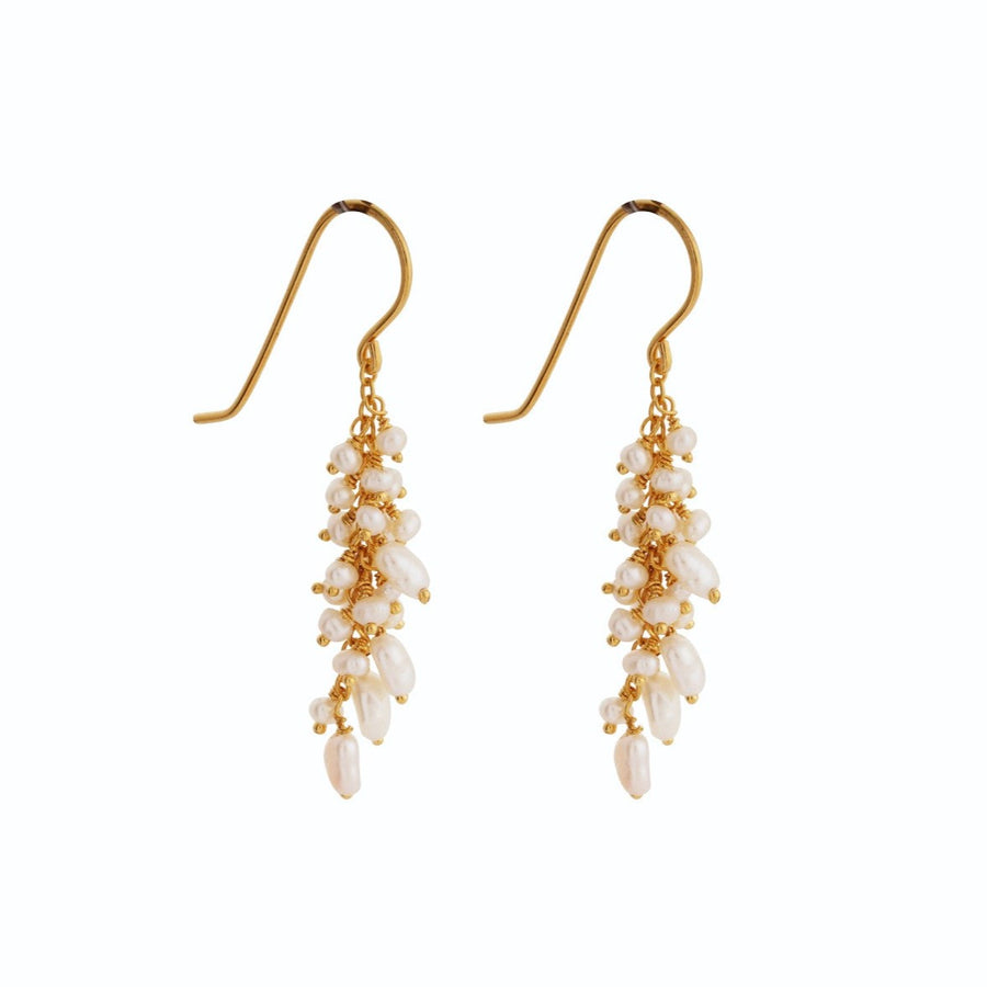Blossom Earrings with White Pearls