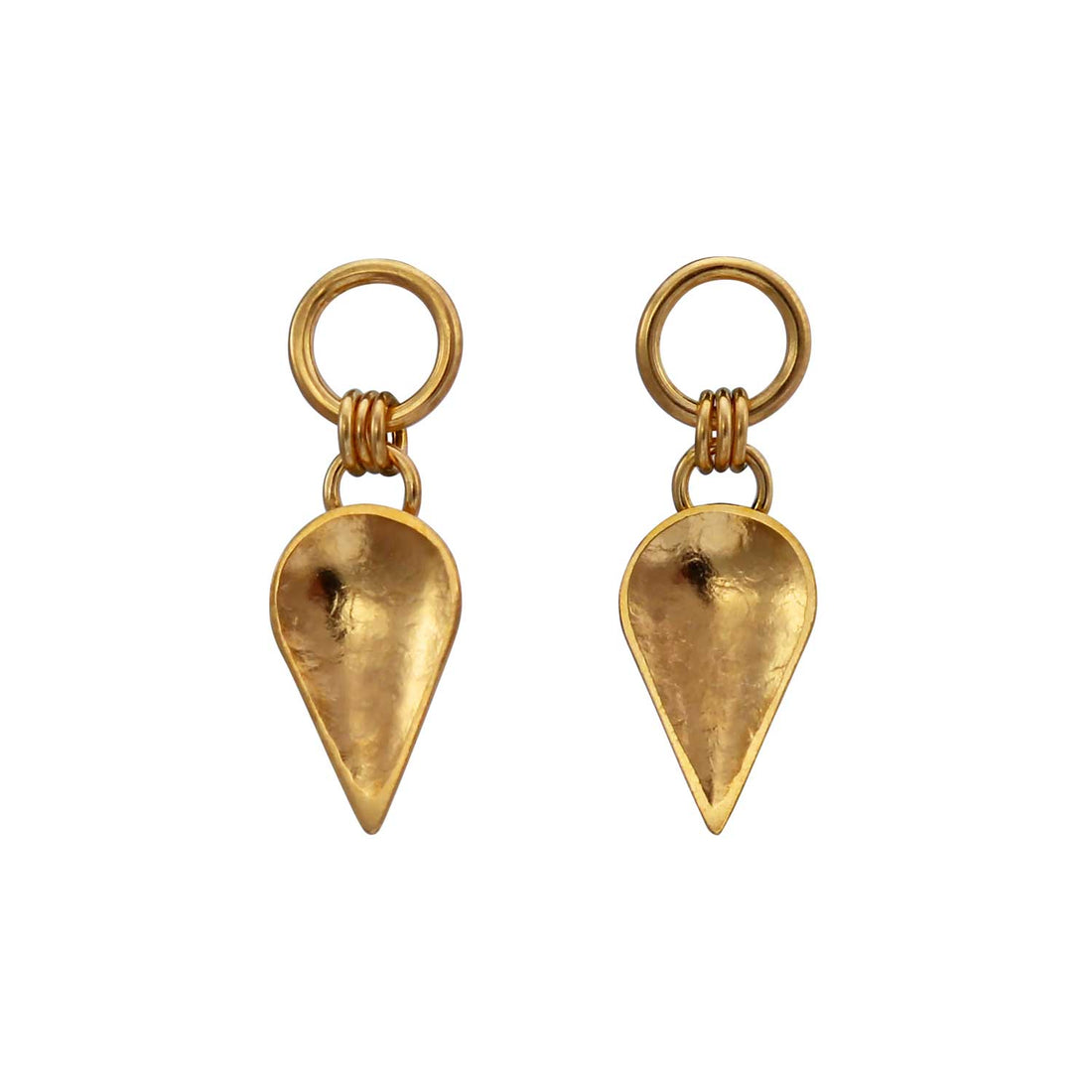KOMOREBI Cupped Leaf Drop Earrings Gold Plated