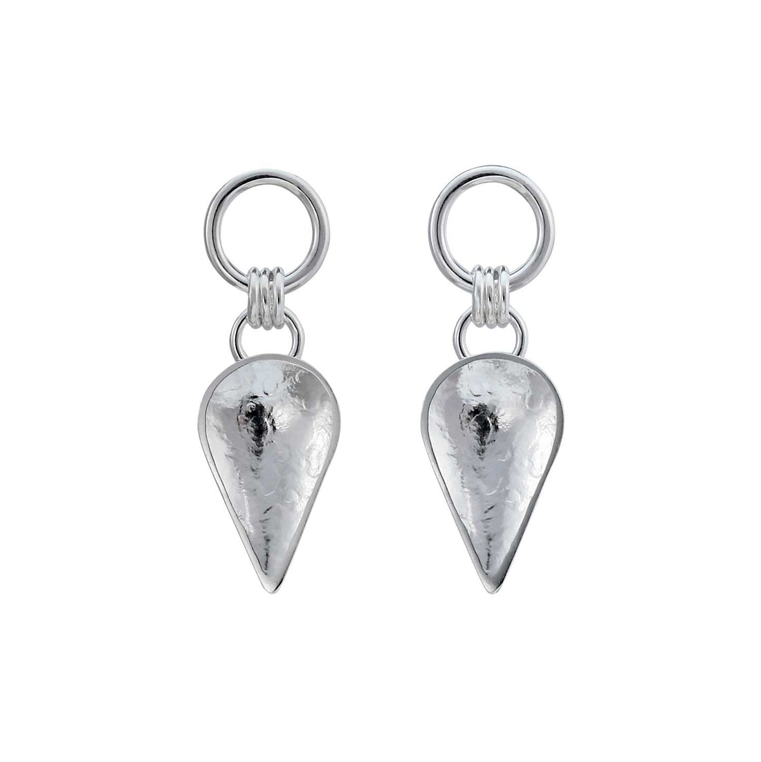 KOMOREBI Cupped Leaf Drop Earrings Silver
