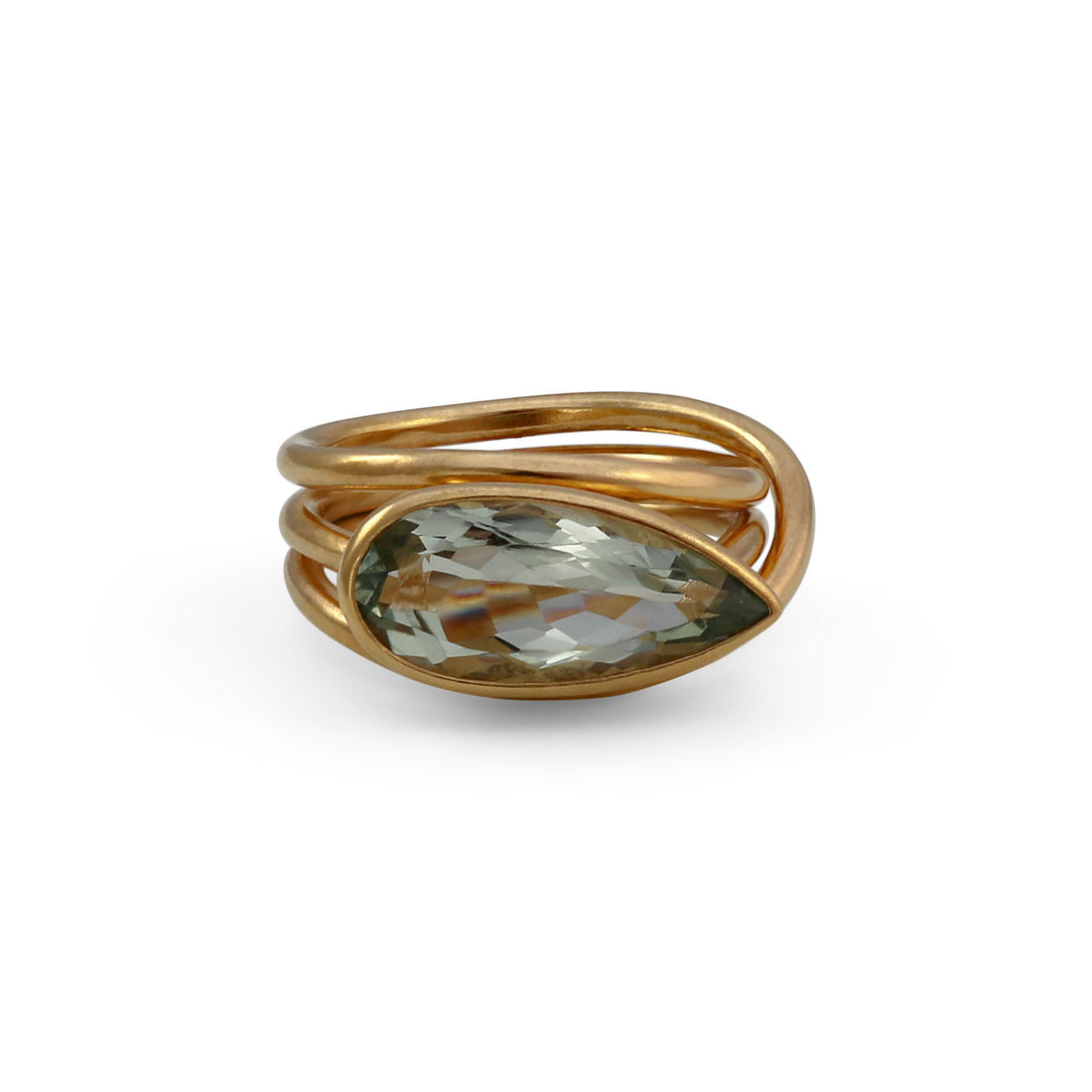 KOMOREBI Green Quartz Ring Gold Plated