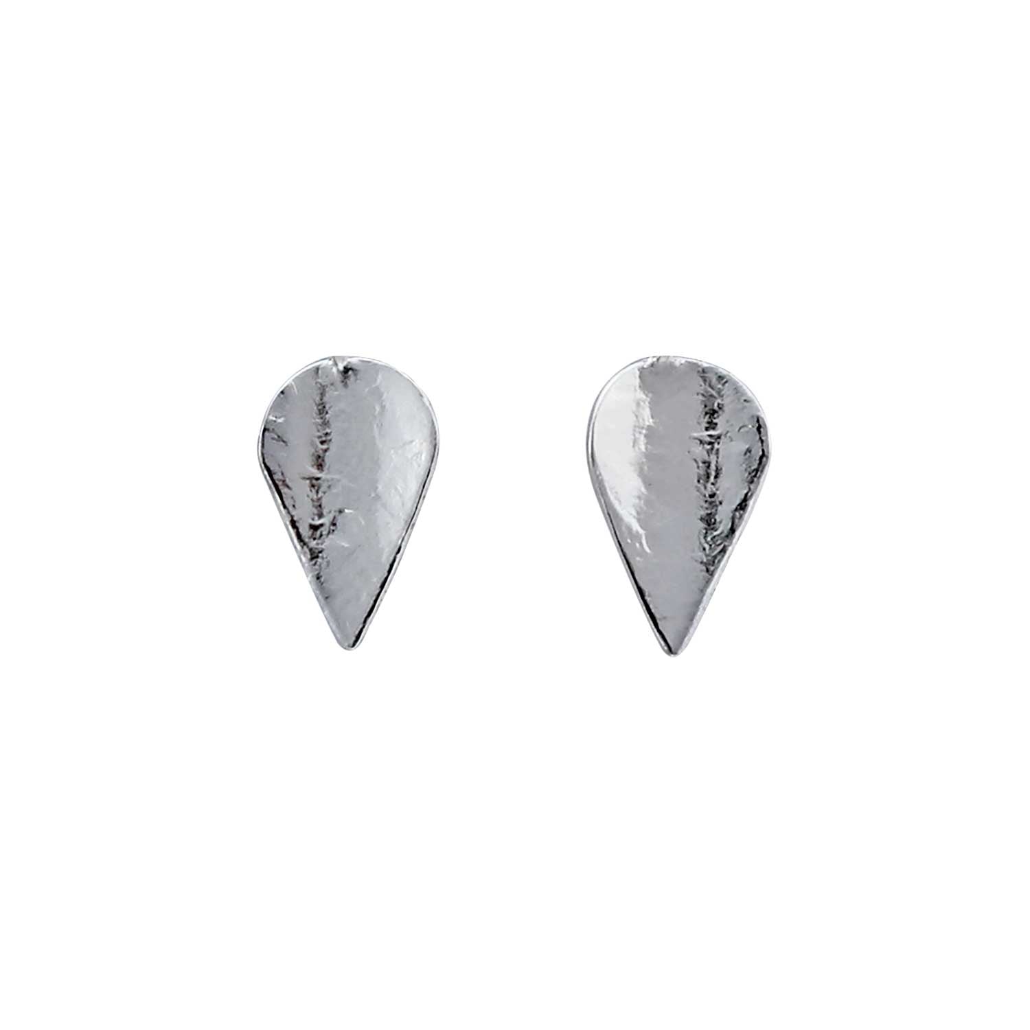 Cara tonkin at ethical jeweller E.C.One London leaf silver stud earrings