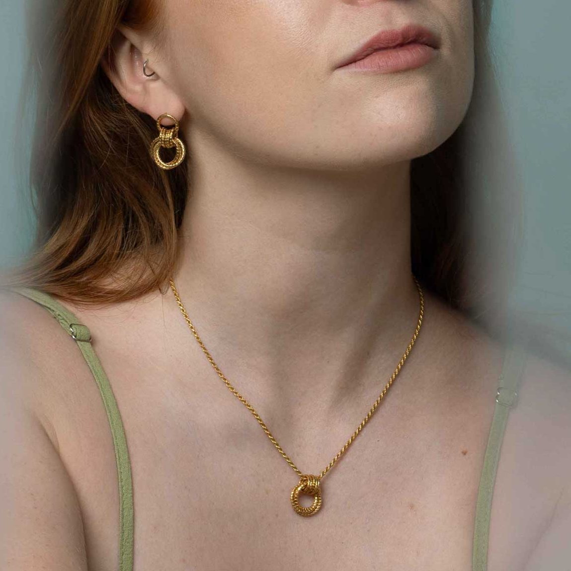 Cara Tonkin at E.C.One London Serpentine Triple Loop Pendant Silver