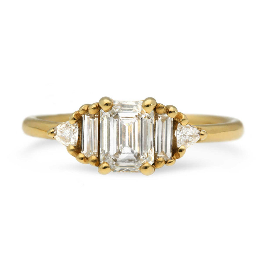 EC One AUDREY Yellow Gold and Diamond Engagement Ring made in our on-site B Corp certified workshop