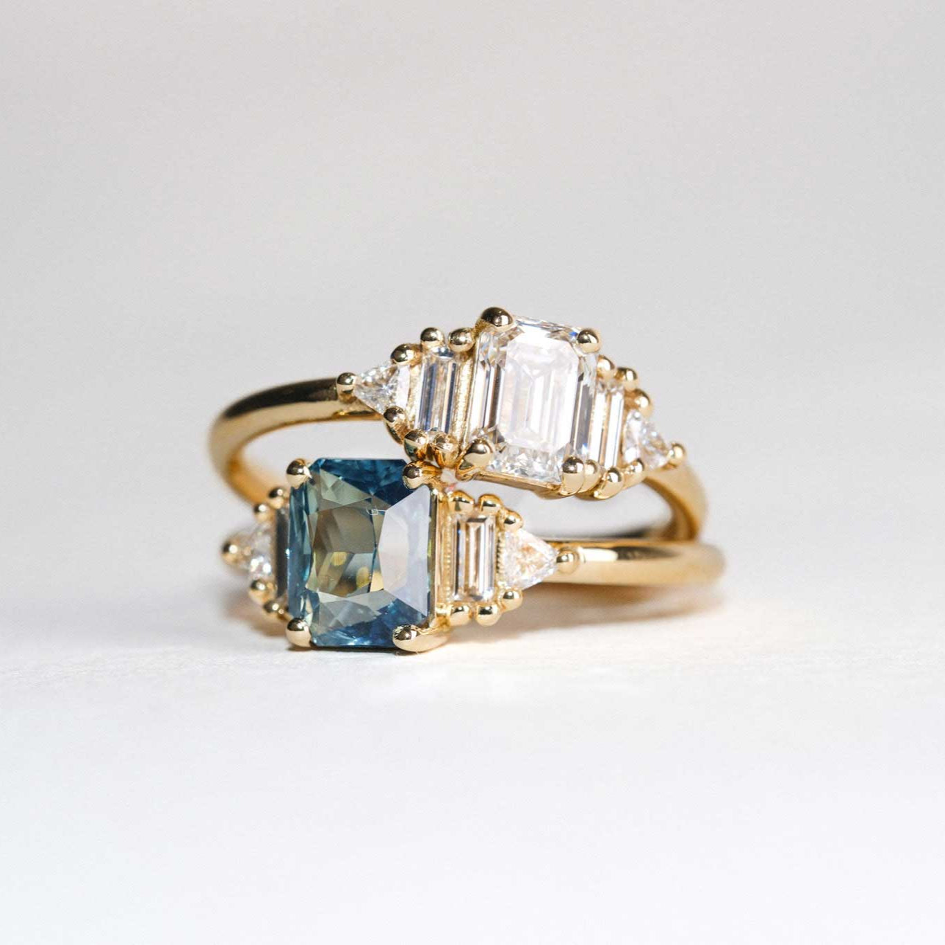 EC One AUDREY Yellow Gold and Diamond Engagement Ring made in our on-site B Corp certified workshop