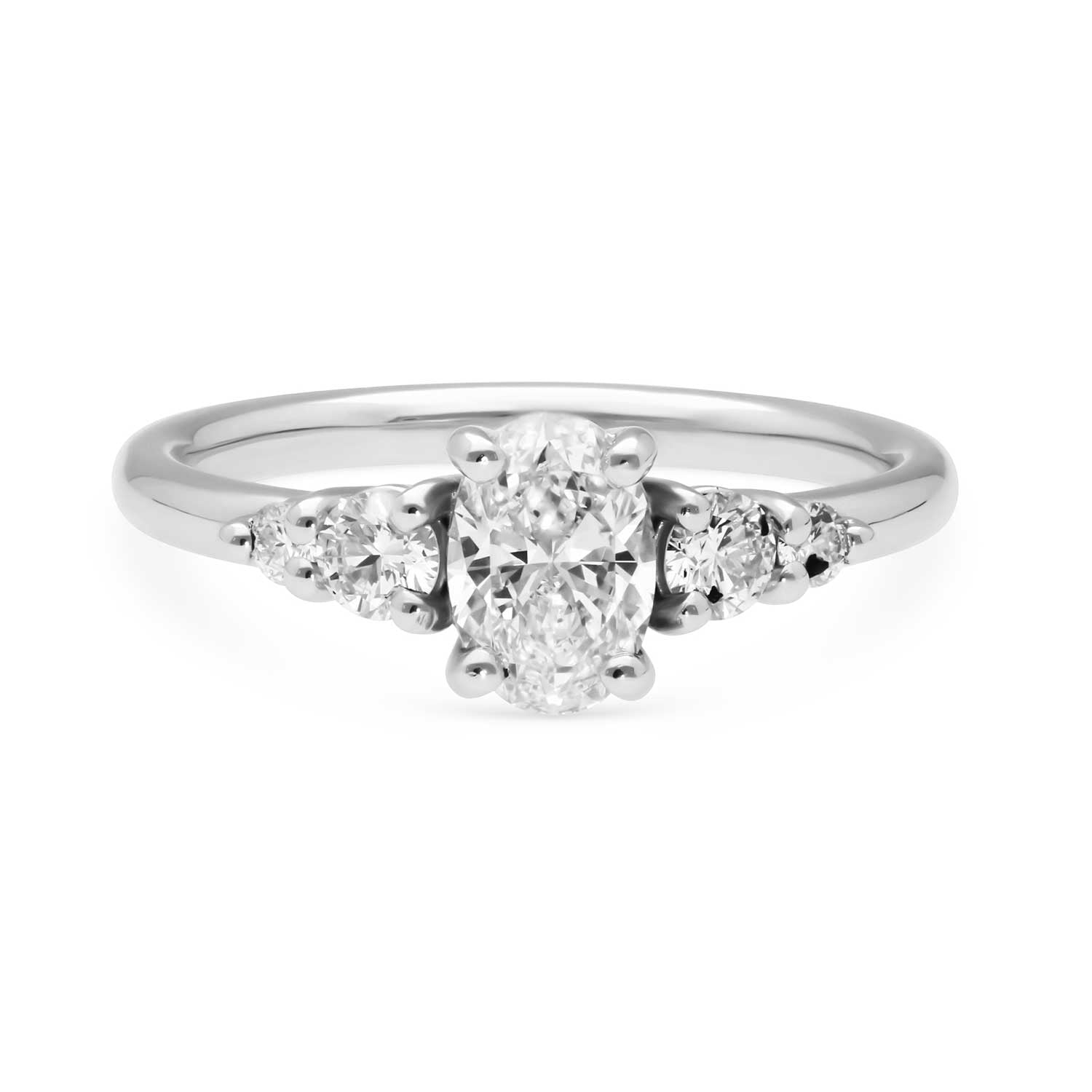 E.C.One ethical GENEVIEVE recycled Platinum Oval Diamond Engagement Ring made in our B Corp London workshop