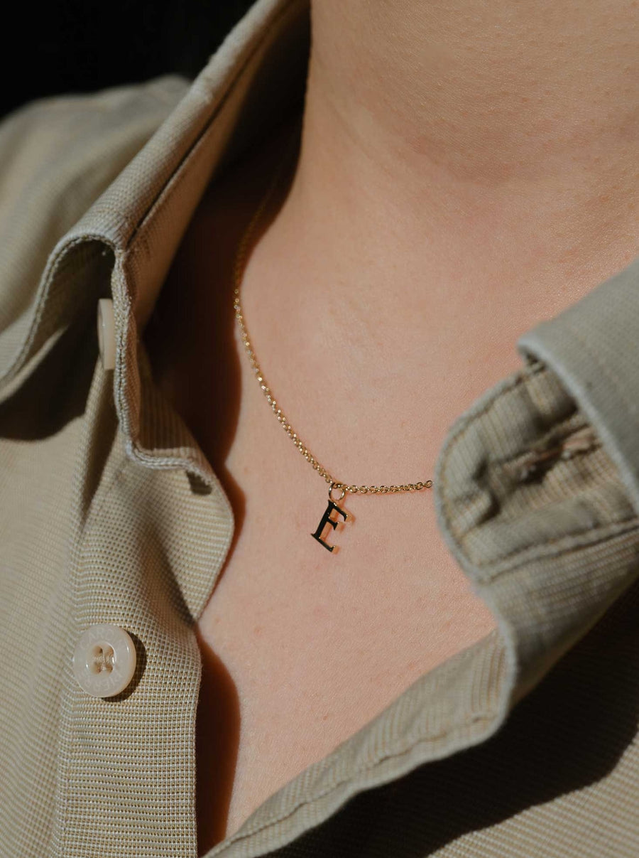EC One A Letter recycled Gold Necklace made in our London B Corp workshop