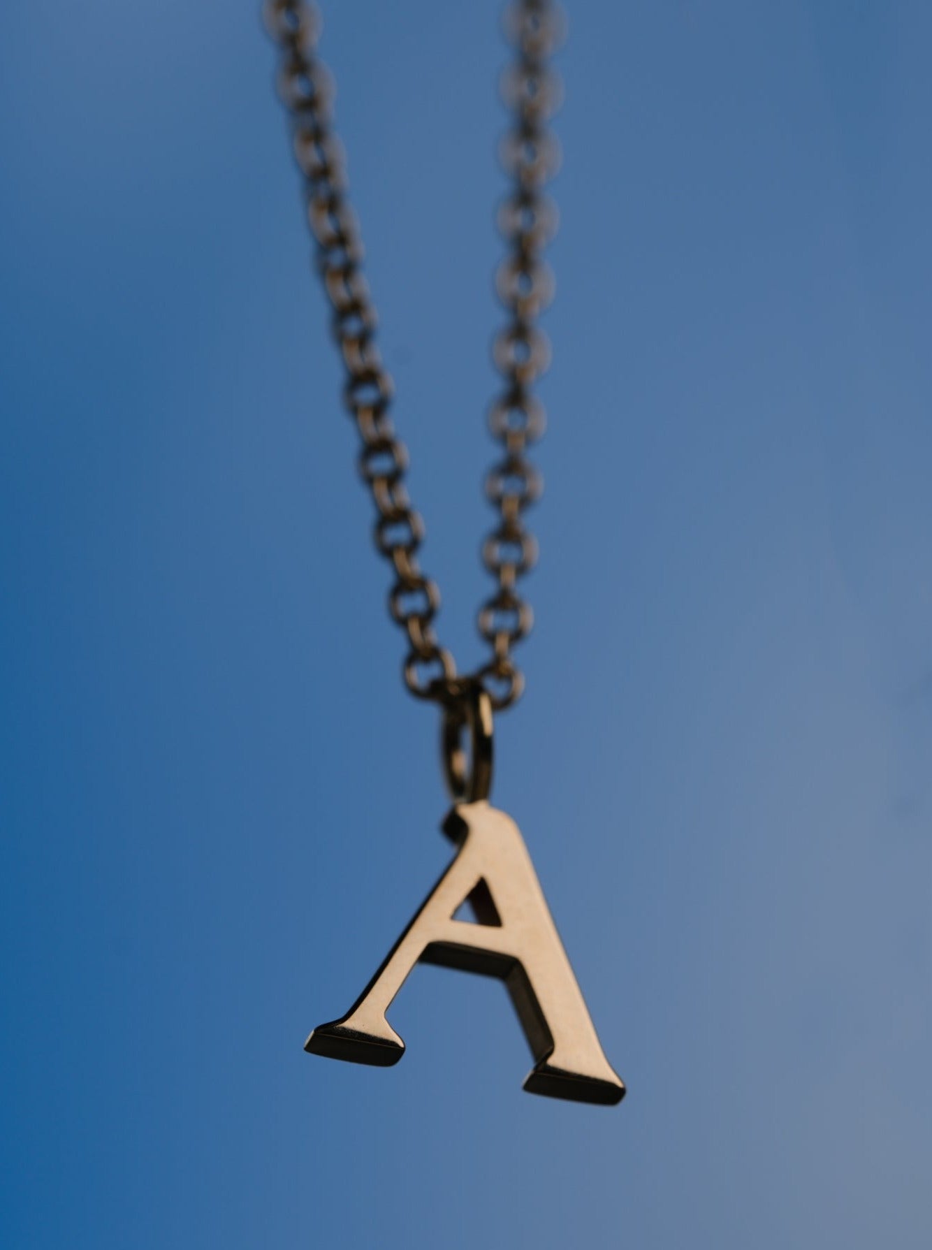 EC One Letter recycled Gold Necklace made in our London B Corp workshop
