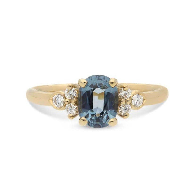 E.C.One HATTY Oval Spinel Engagement Ring made in our B Corp certified London workshop