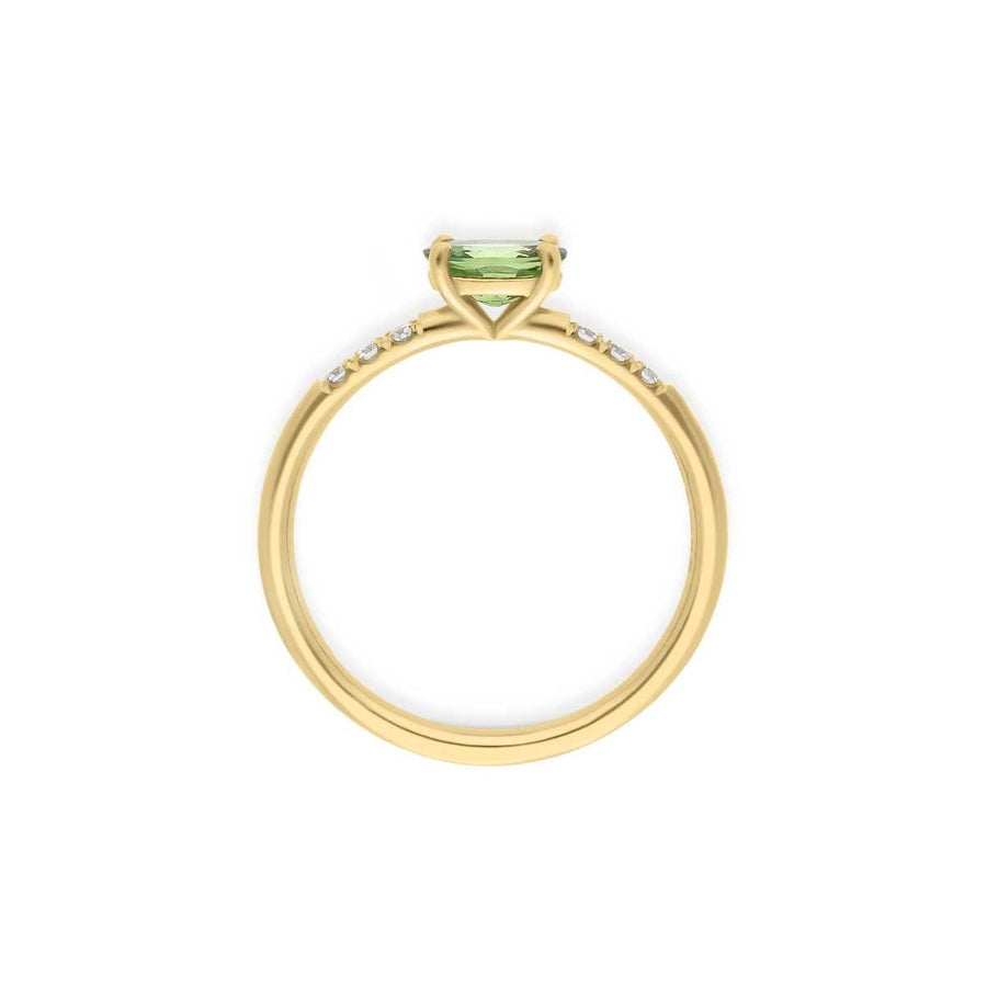 E.C. One ethical engagement ring LOIS Yellow Gold Oval Green Sapphire Engagement Ring