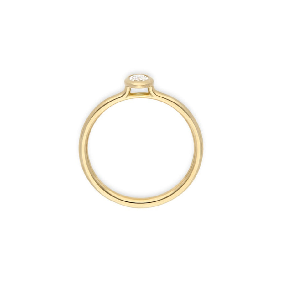 EC One Mini AVA Yellow Gold Oval Diamond Engagement Ring made in our London B Corp workshop