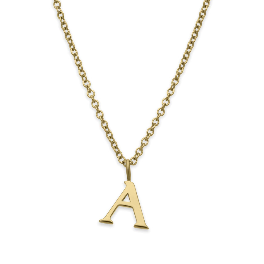 EC One A Letter recycled Gold Necklace made in our London B Corp workshop