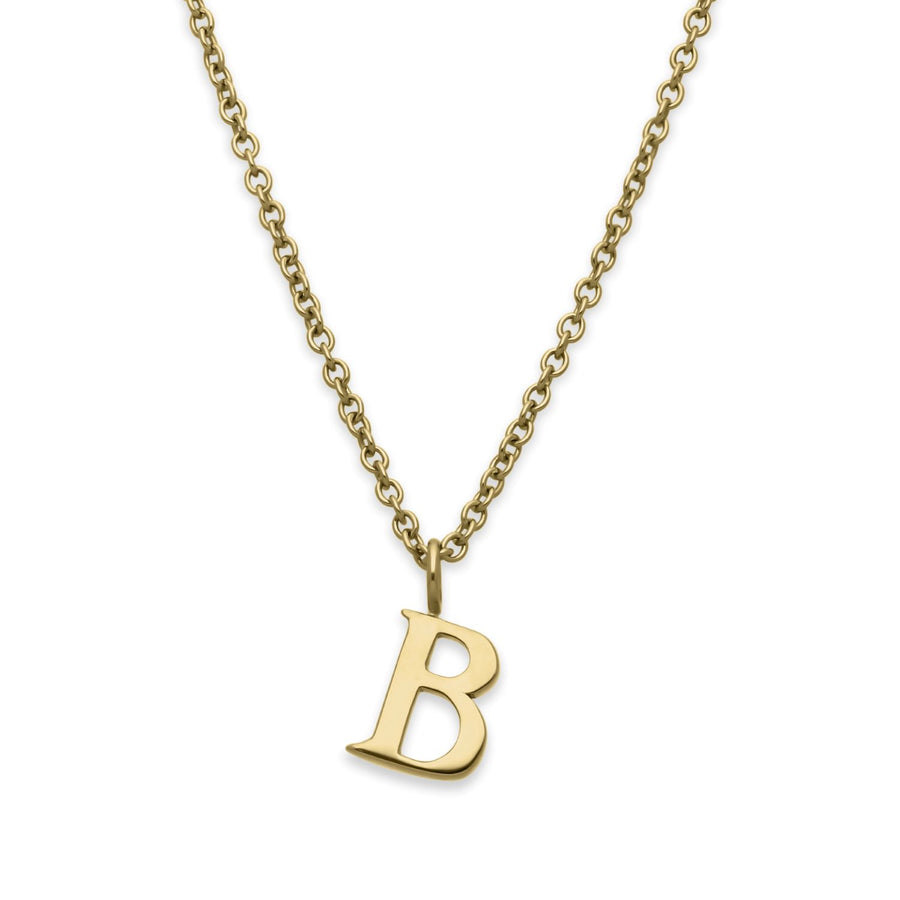 EC One  Letter recycled Gold Necklace made in our London B Corp workshop
