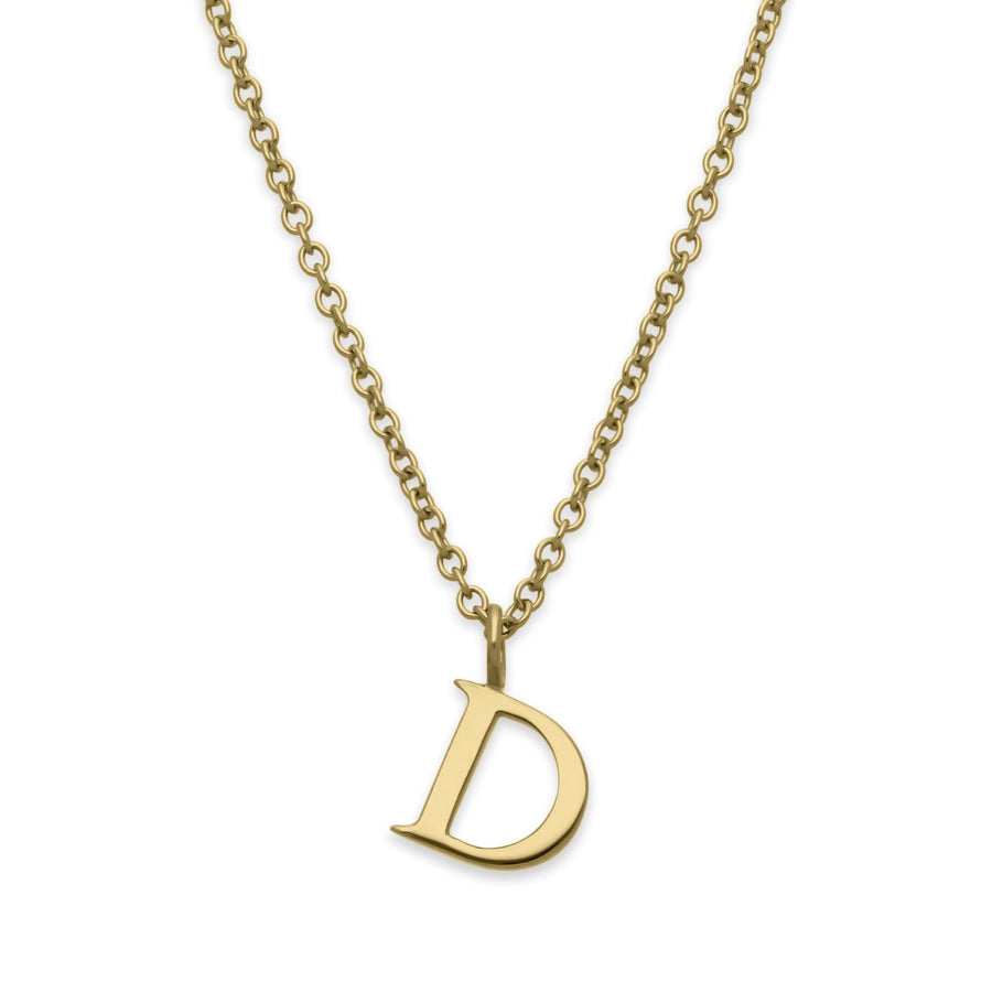 EC One  Letter recycled Gold Necklace made in our London B Corp workshop
