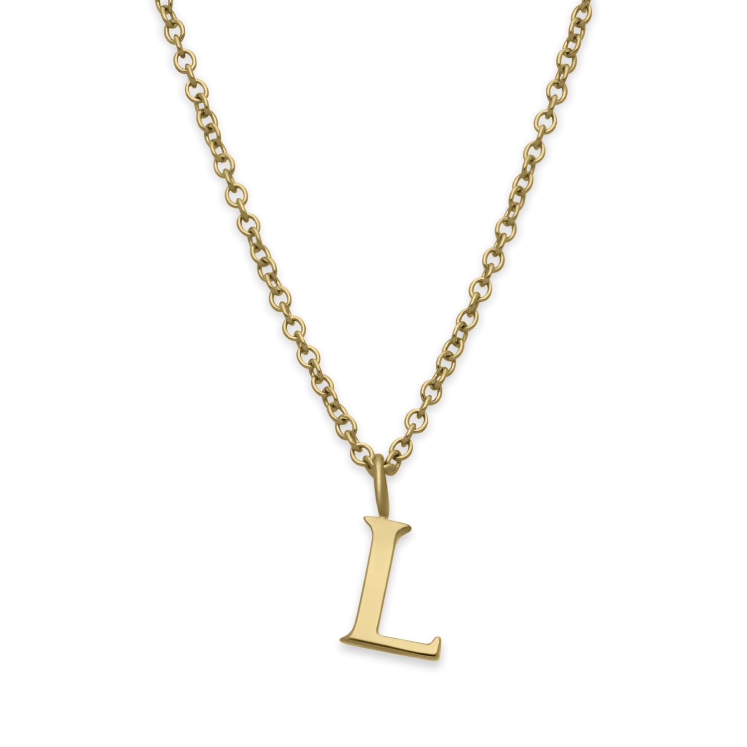 E.C.One recycled gold Letter Pendant Necklace made in our B Corp certified London workshop