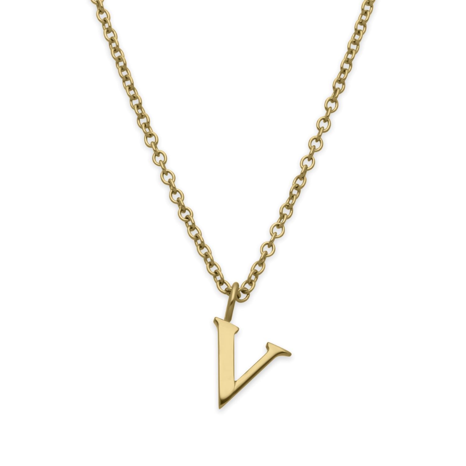E.C.One recycled gold Letter Pendant Necklace made in our B Corp certified London workshop