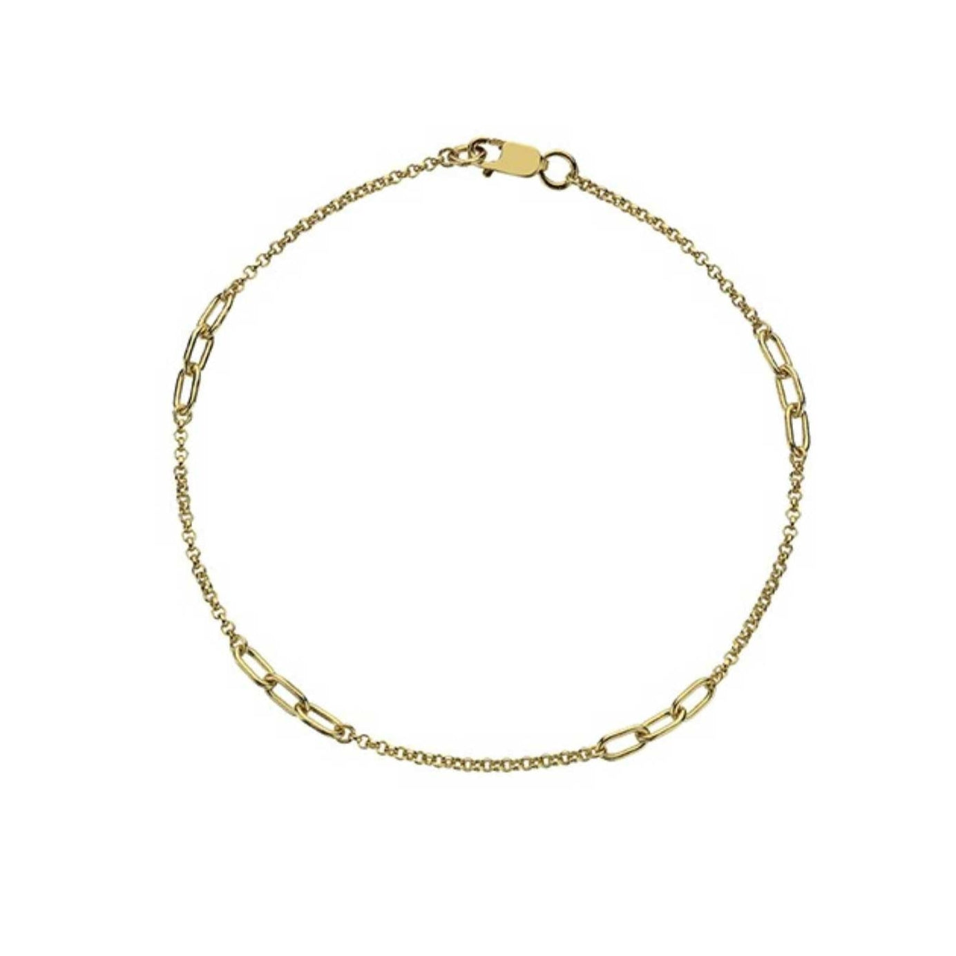 E.C.One Triple Link Detail Chain recycled 9ct Gold Bracelet
