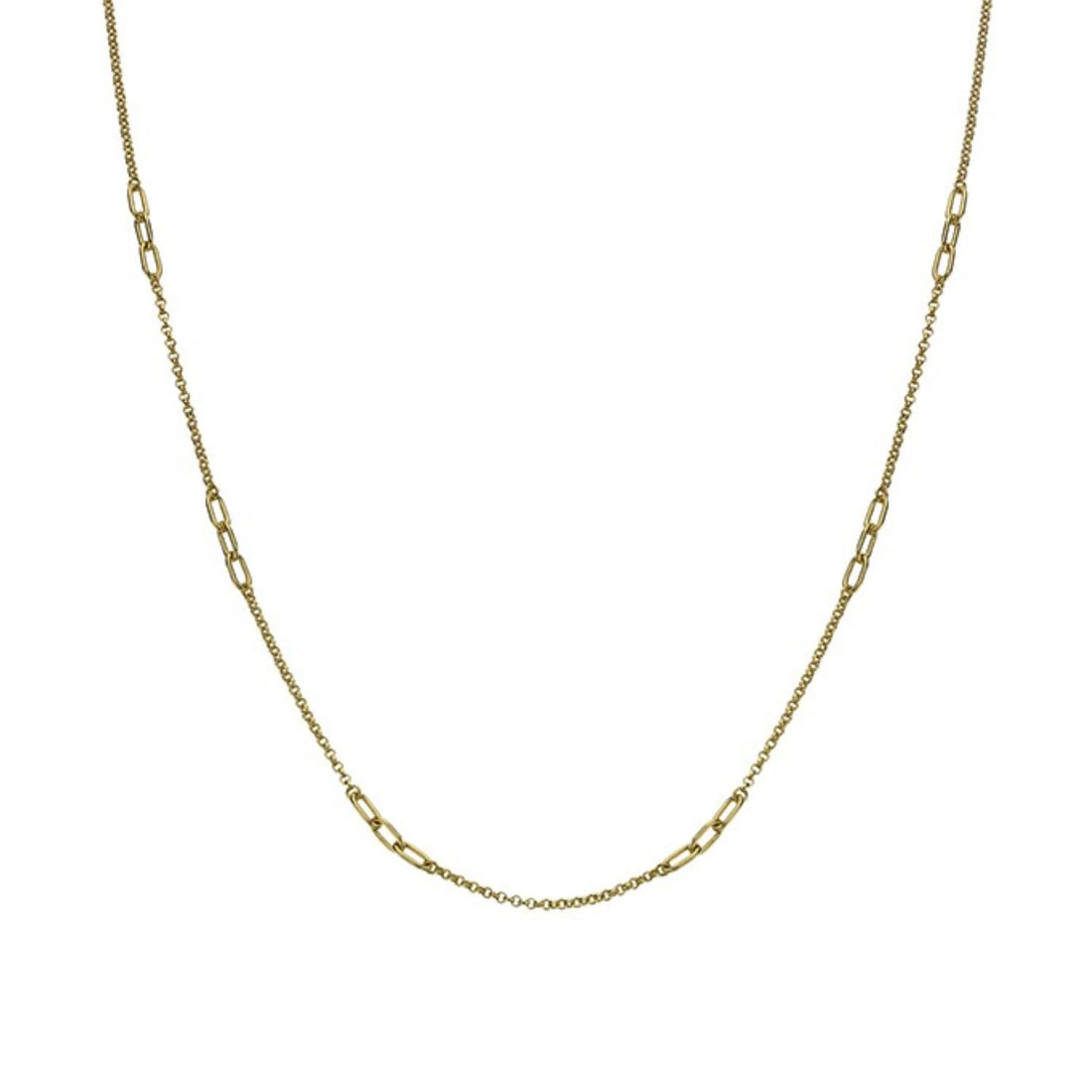 E.C.One Triple Link Detail Chain recycled 9ct Gold Necklace