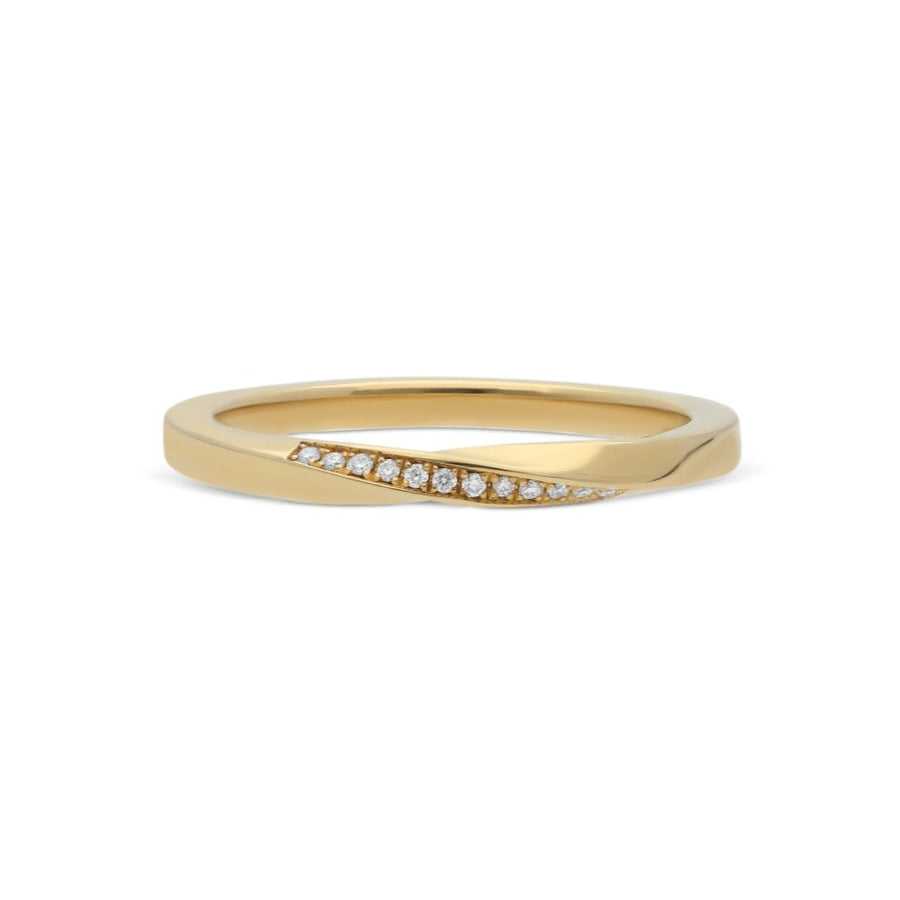 EC One Slim TWIST Gold Diamond Wedding Ring made in our B Corp Certified workshop