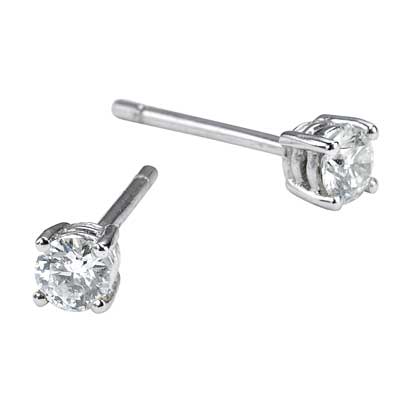EC One 0.56ct 4-Claw Set Diamond Studs recycled White Gold made in our London B Corp workshop