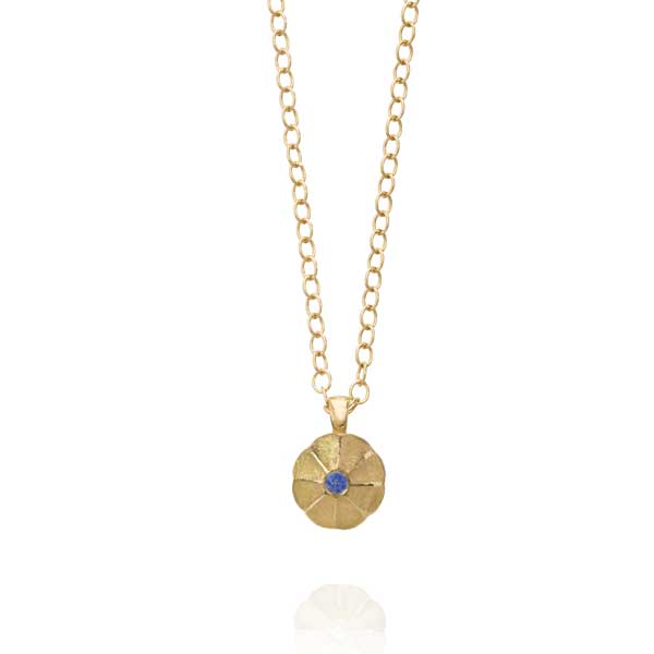 PADMA gold plated necklace with Blue Sapphire Pendant