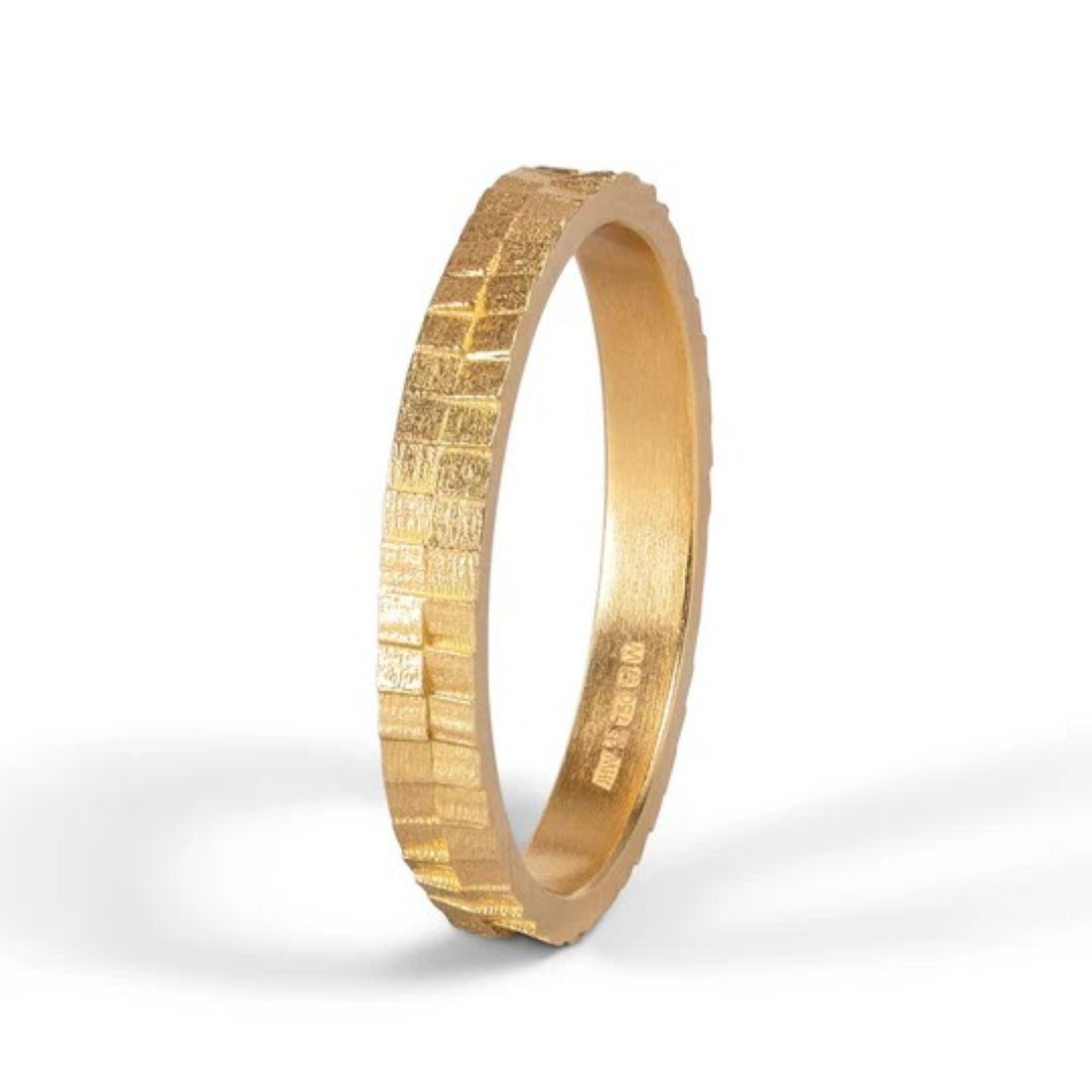 Jo Hayes Ward at ethical jewellers E.C.One London SQUARE Double Ring Yellow Gold