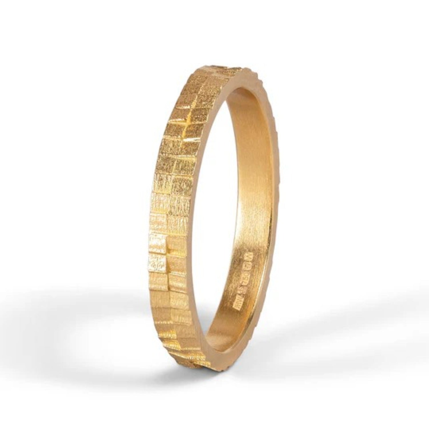 Jo Hayes Ward at ethical jewellers E.C.One London SQUARE Double Ring Yellow Gold