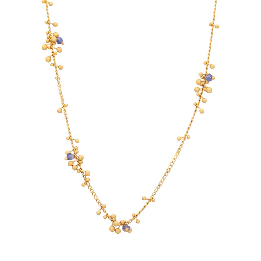 Kate Wood Blue Sapphire Scattered Droplet Necklace at ethical jewellers EC One London