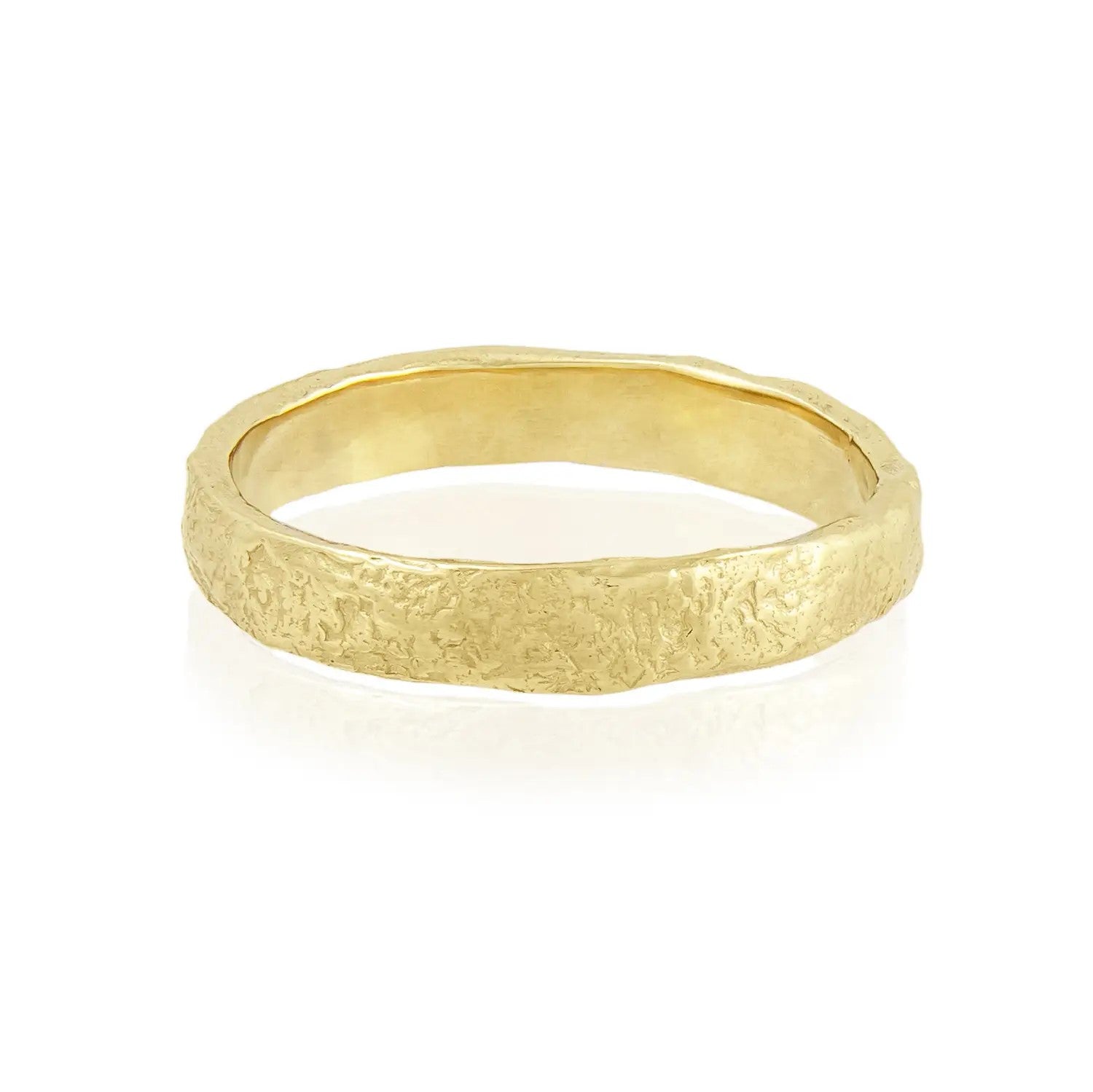 Natalie Perry 3.5mm Organic Wedding Ring 18ct Yellow Gold at ethical jewellers EC One London