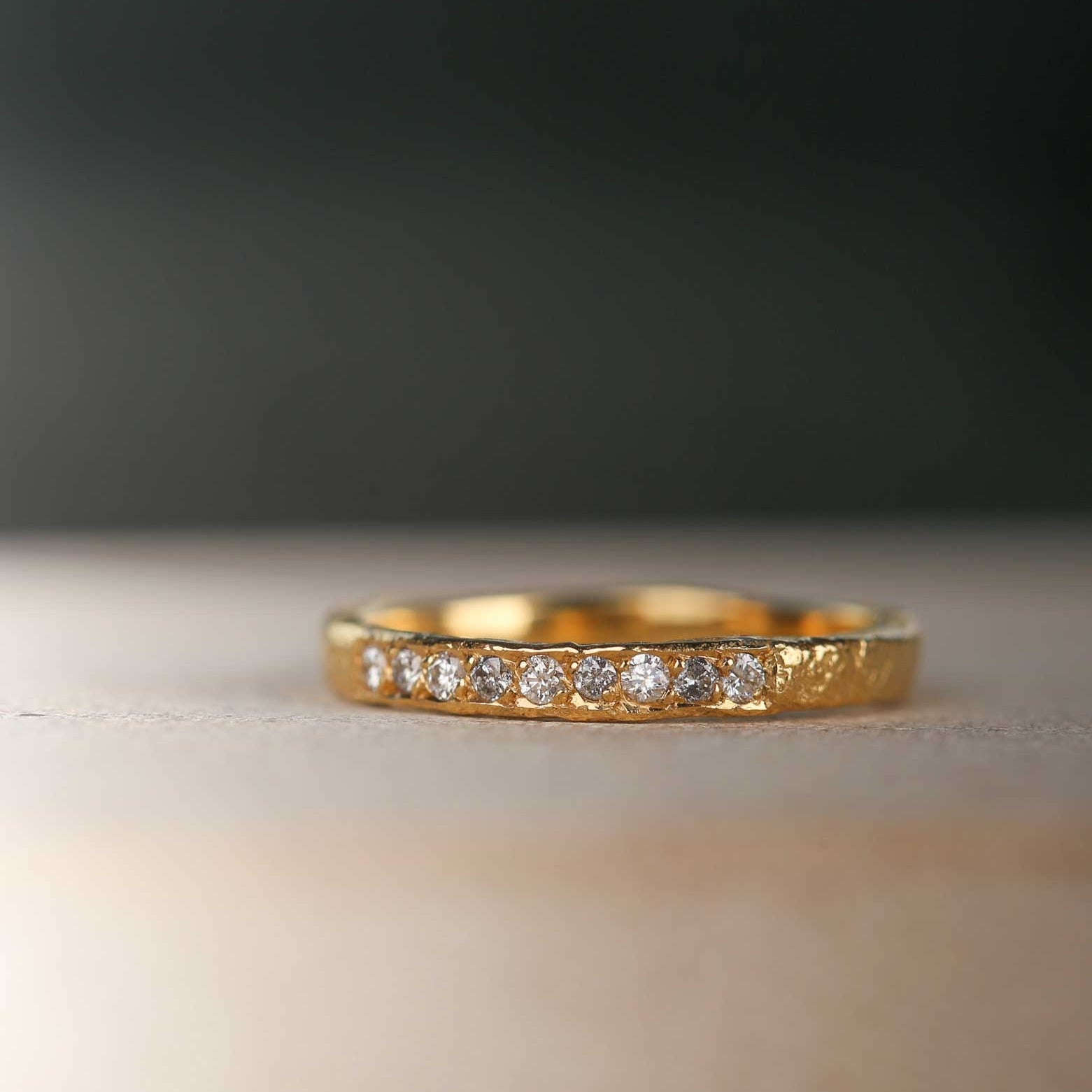 Natalie Perry Grey, White & Champagne Diamond Entwined 3mm wedding ring at ethical jewellers EC One London