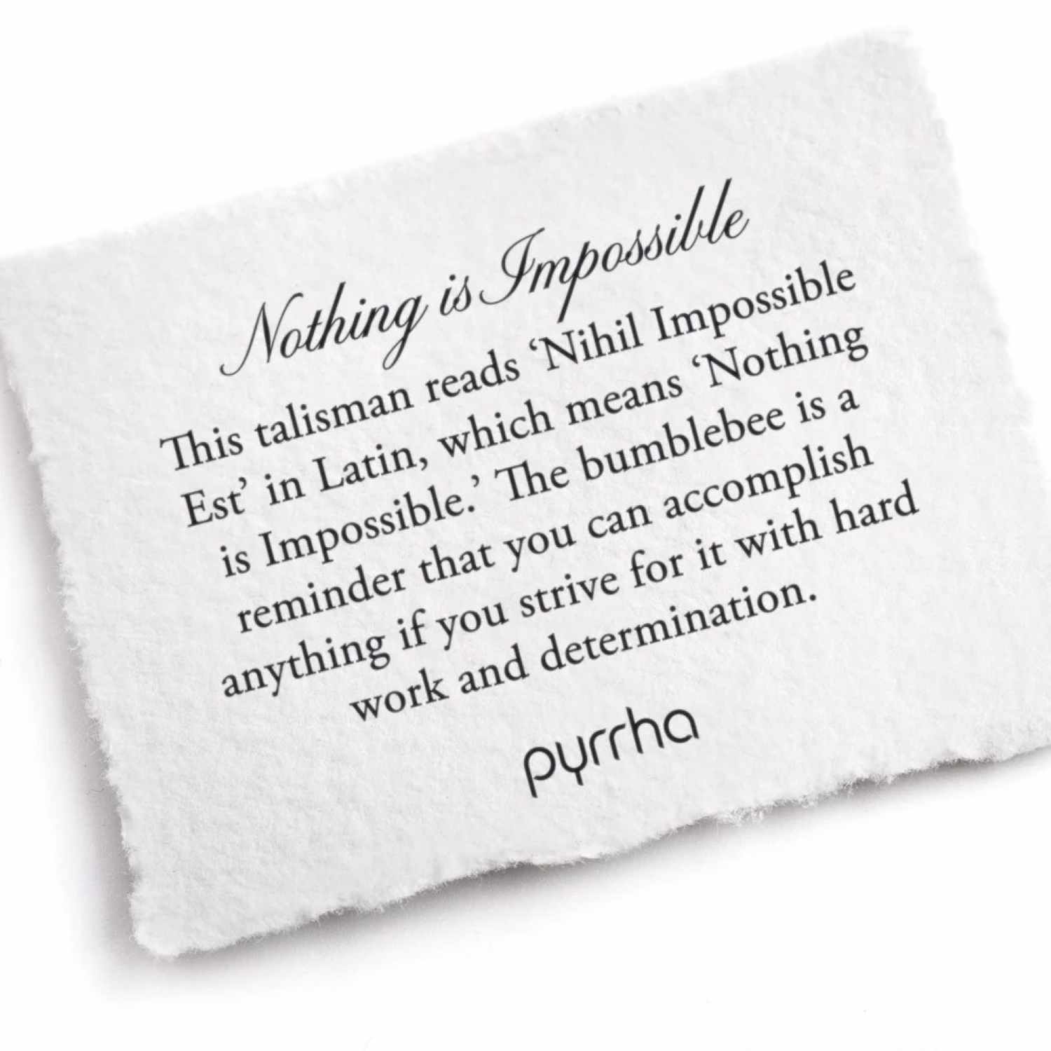 Pyrrha at E.C.One London NOTHING IS IMPOSSIBLE Talisman Silver Necklace
