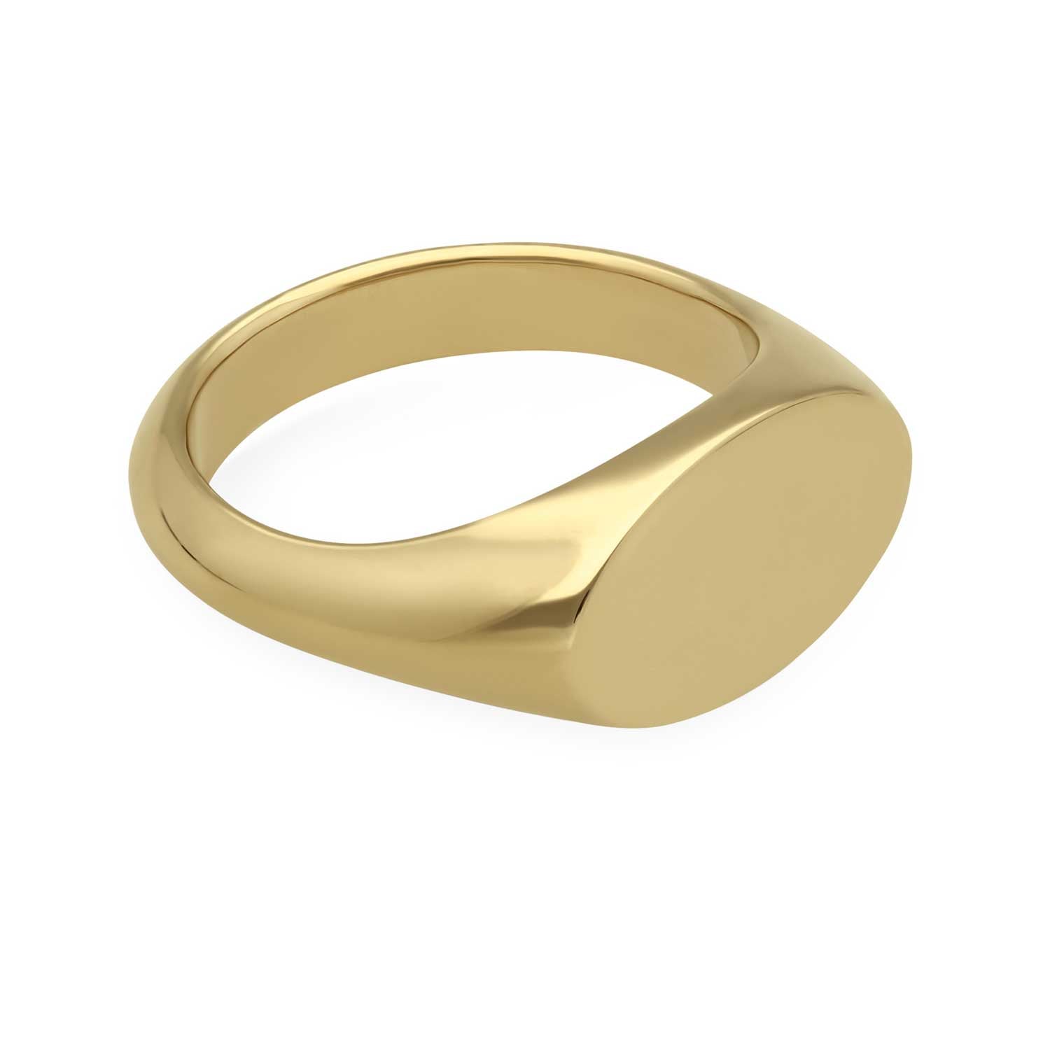 RAFFY Oval Gold SIGNET Ring by ethical London B Corp jeweller E.C.One