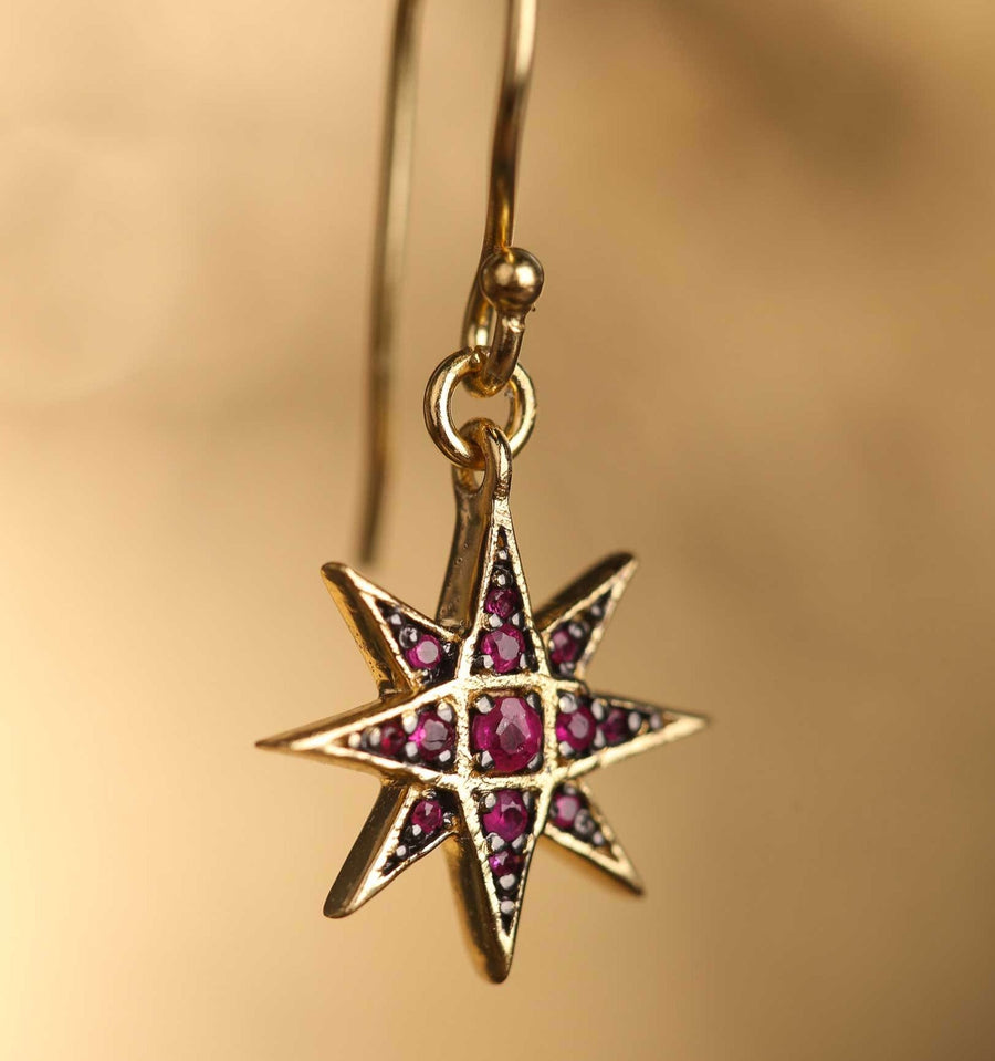 Sweet Marie jewellery at EC One London Star Earring Drops with Rubies