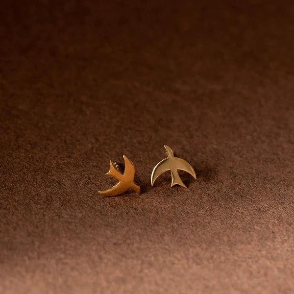 MOONBIRD Studs Gold Plated By Zoe & Morgan at ethical jeweller E.C.One London