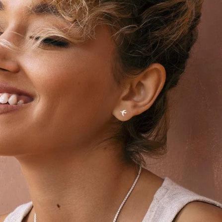 MOONBIRD Studs Gold Plated By Zoe & Morgan at ethical jeweller E.C.One London
