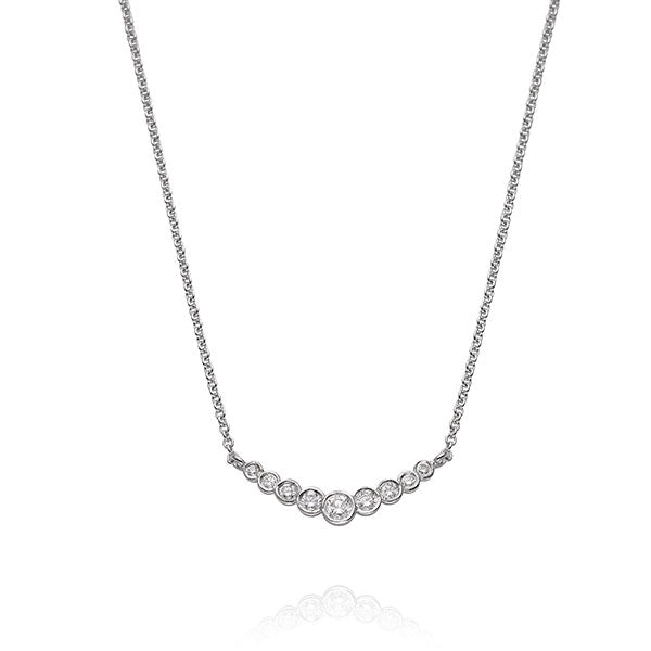 EC One EC One "Dainty" White Recycled Gold Bar Diamond necklace