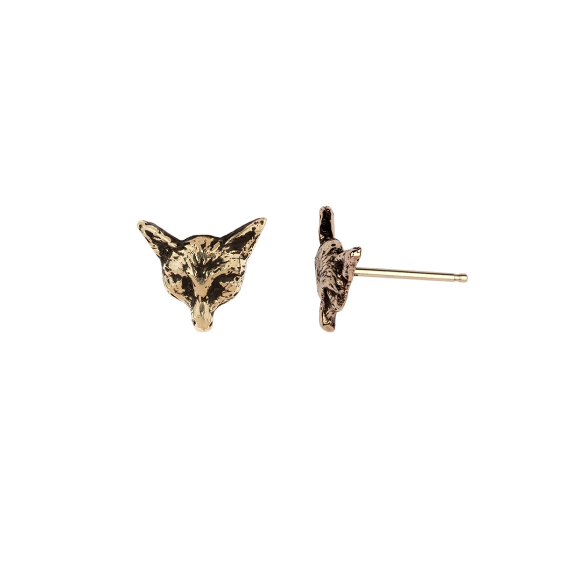 Pyrrha EC One Fox Talisman Studs 14ct Gold