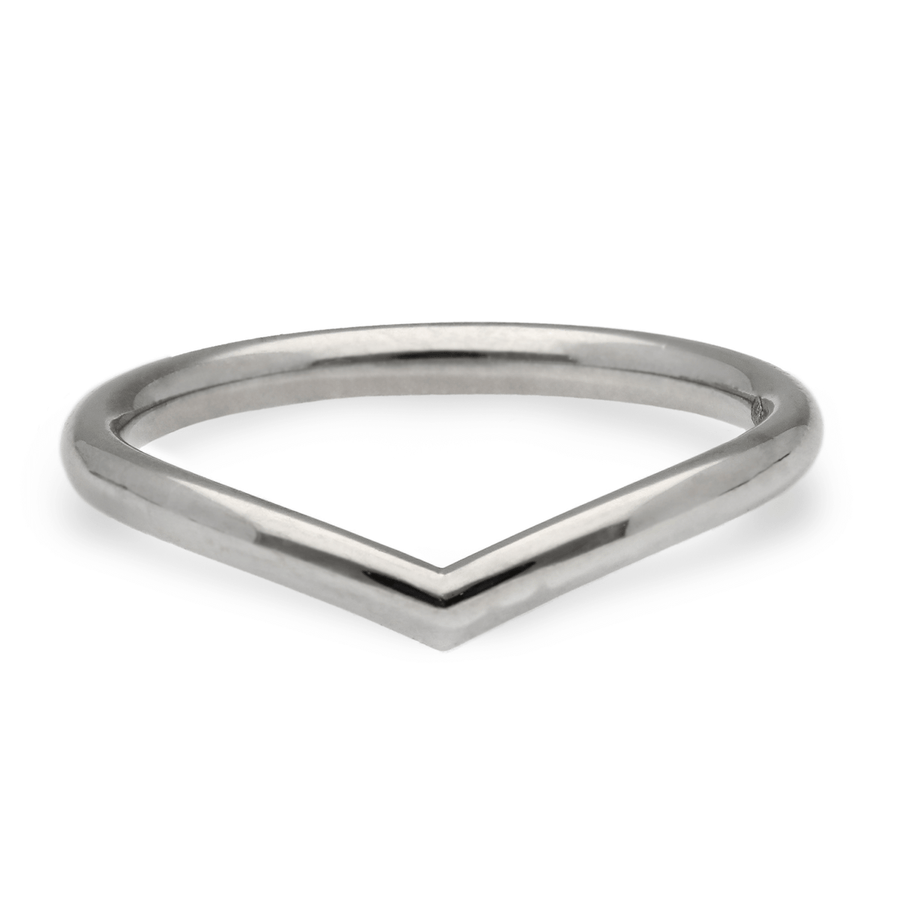 EC One V-shaped Wedding Ring Recycled Platinum made in London