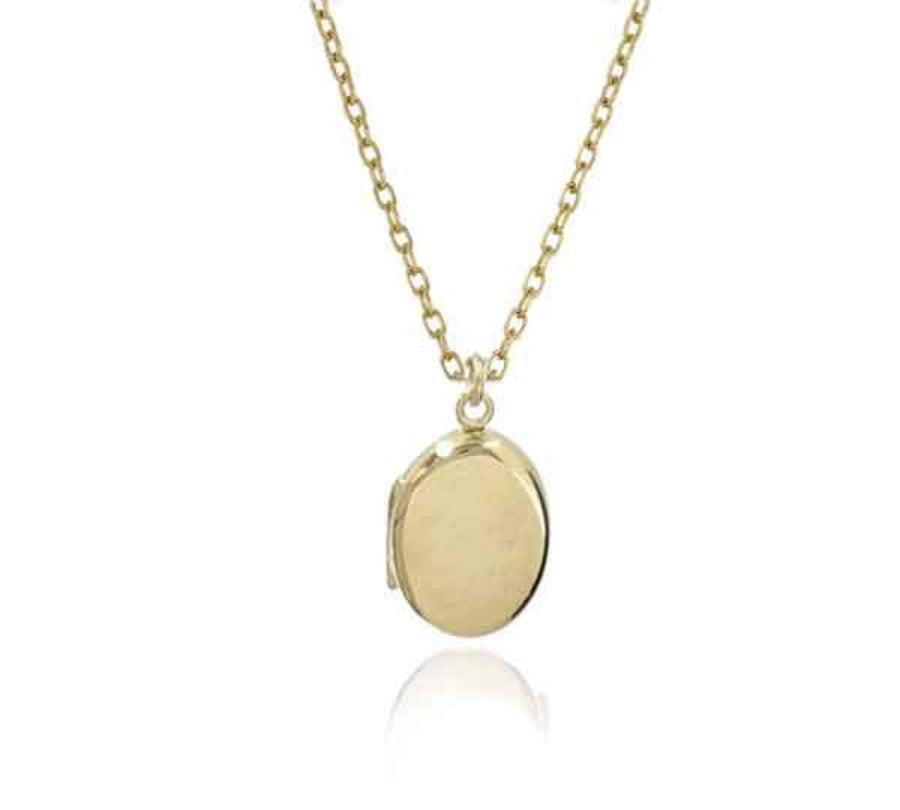 EC One recycled Small Oval Gold Locket Necklace