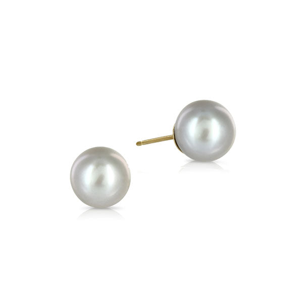 Light grey new arrivals pearl earrings