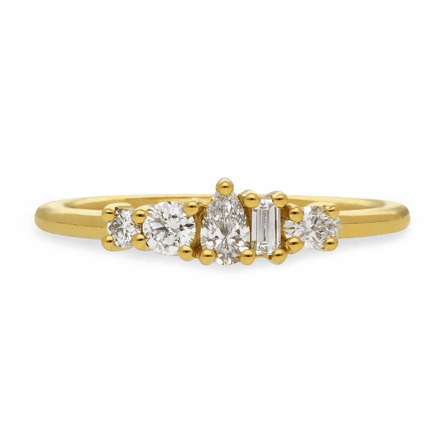 EC One Medium "Elise"  recycled 18ct Yellow Gold Ring with Diamonds