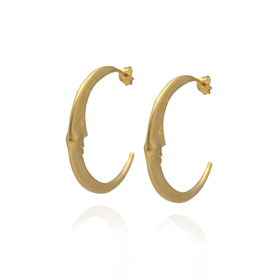 Manom Jewellery at EC One London Large Crescent Hoop Earrings Gold Plated