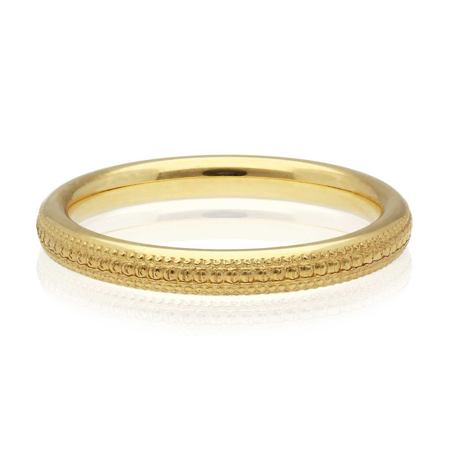 EC One Milgrain detail 18ct Yellow Gold wedding band recycled yellow gold
