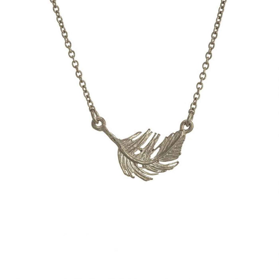 EC One Alex Monroe Little Feather In-line Silver Necklace
