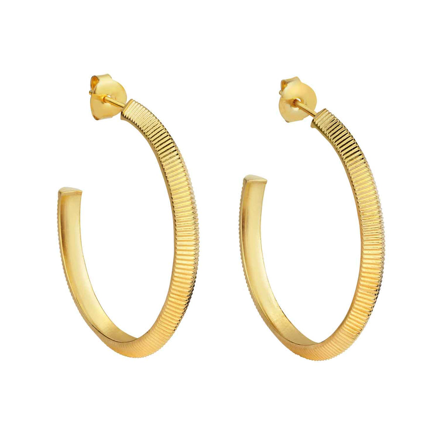EC One Zoe & Morgan Tasa Gold Plated Hoop Earrings